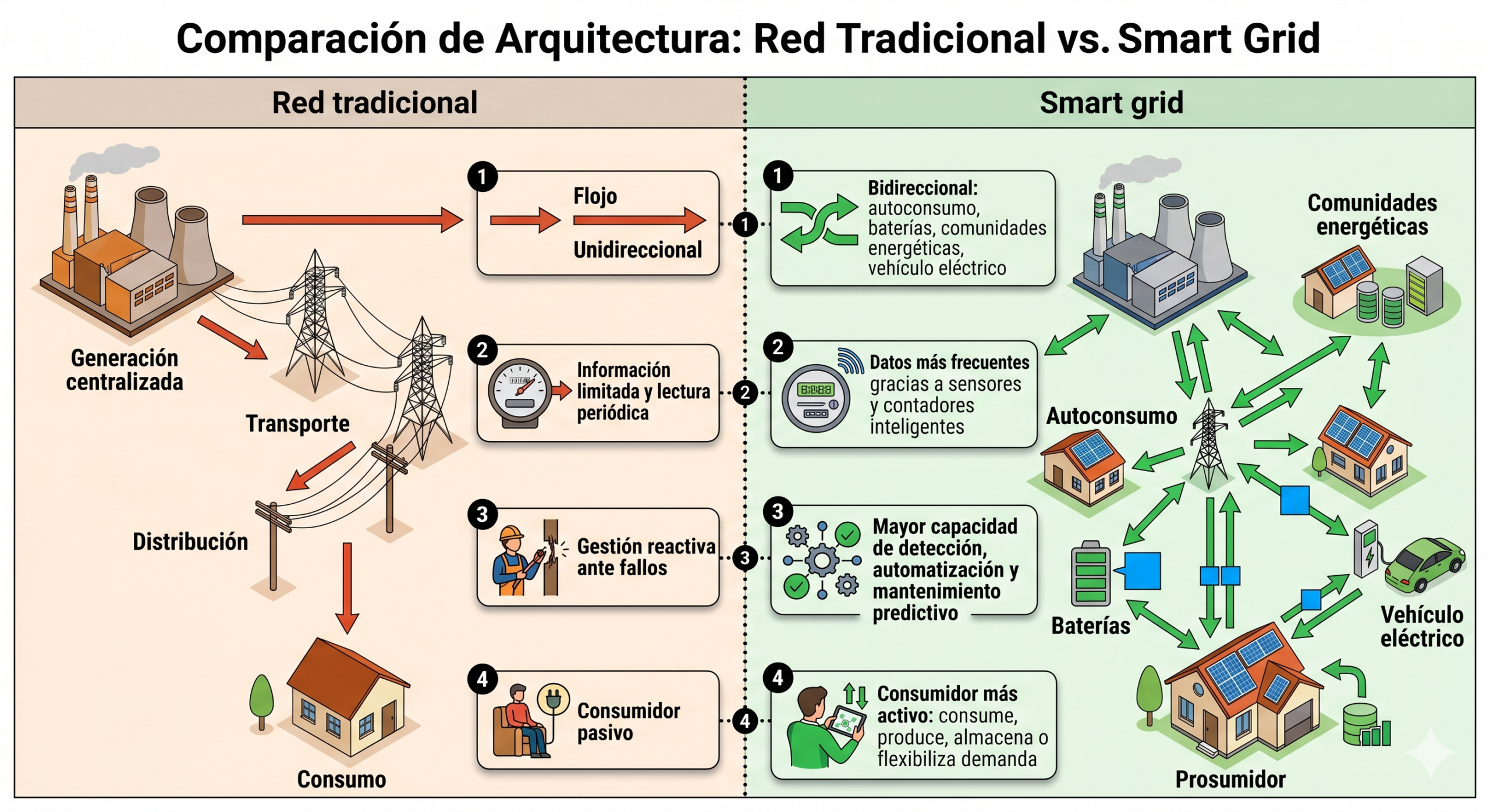 smart grid vs red tradicional